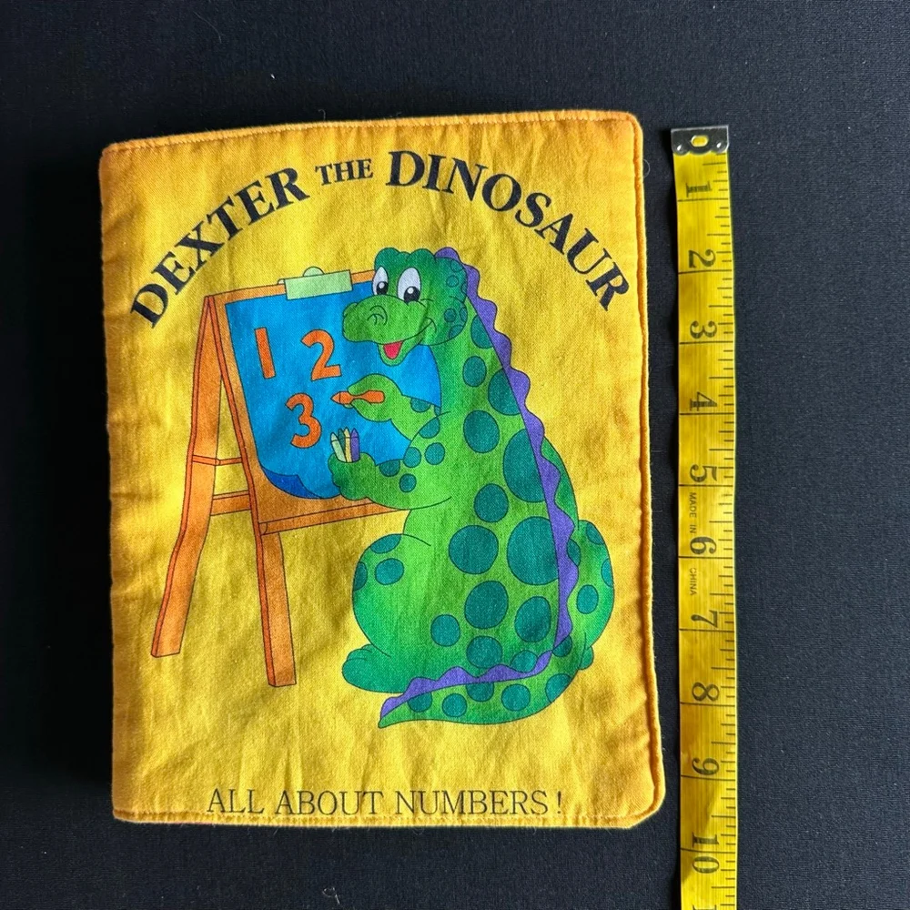 Dexter the Dinosaur Learning Toy Yellow Green cloth book